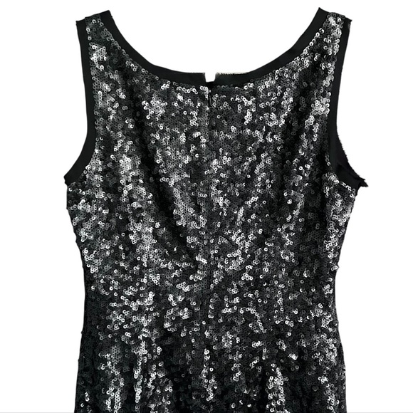 Talbots 100% Silk Elegant Sequined Cocktail Dress in Dark Gray size 8 - Picture 3 of 13